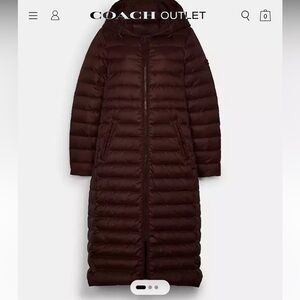 Coach Long Down Coat With Hood